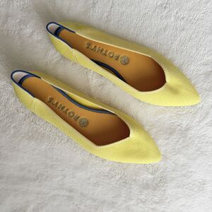 Rothy's The Point Pointed Toe Ballet Flats Marigold Yellow Size US 8